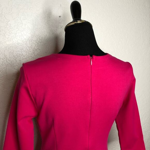 Boston Proper bright pink cutout neckline sheath dress size Small - Picture 10 of 14
